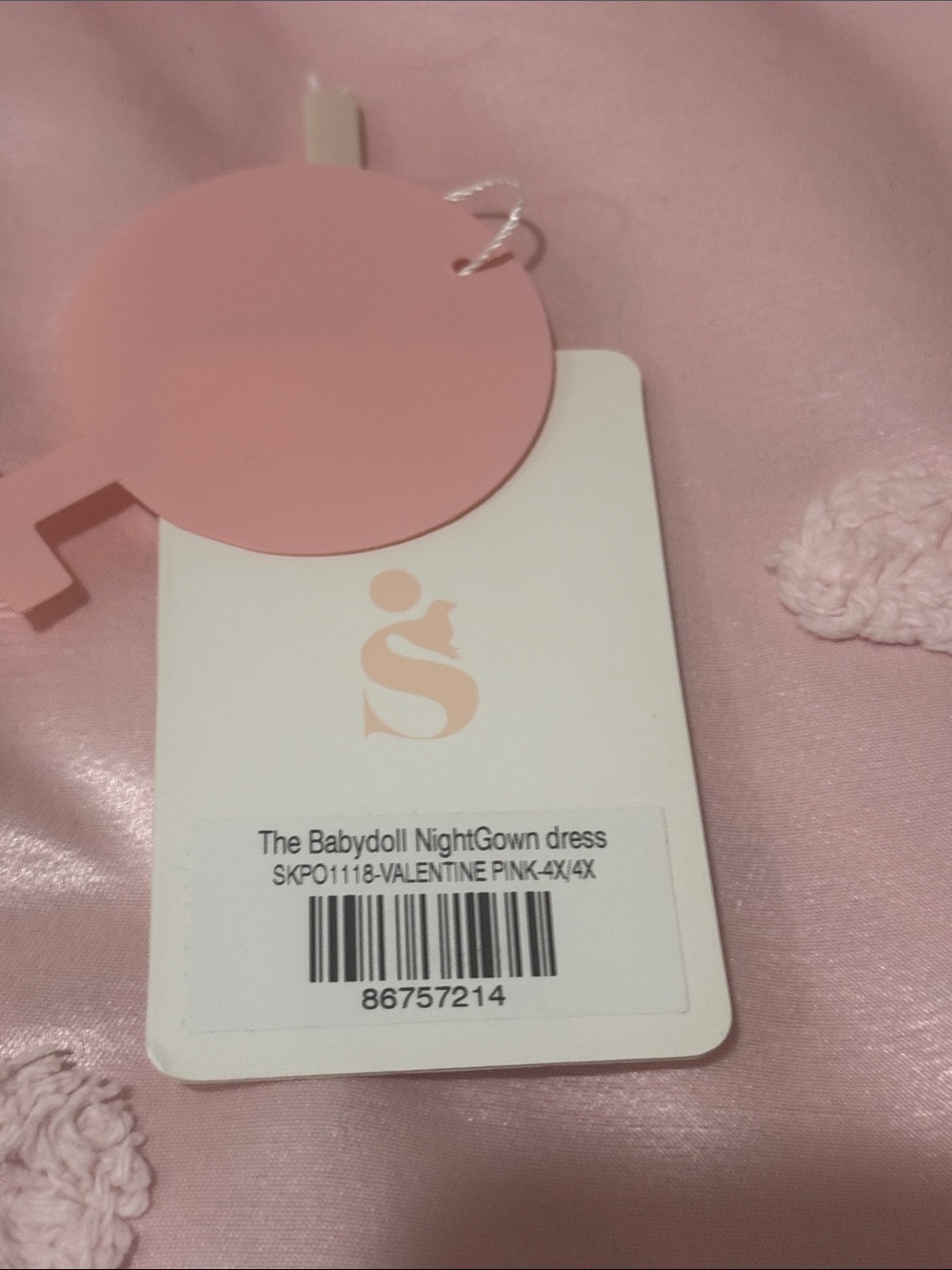 Selkie Pale Pink Chiffon “The Baby Doll Nightgown” with Lace Trim - Picture 5 of 5